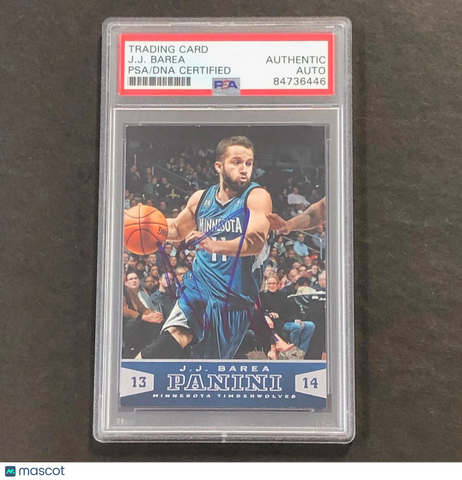 2013-14 NBA Panini Basketball #108 JJ Barea Signed Card AUTO PSA/DNA Slabbed Tim