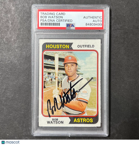 1974 Topps #370 Bob Watson Signed Card PSA Slabbed Auto Astros