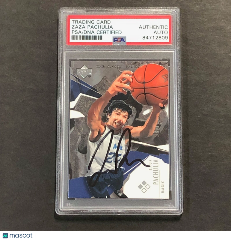 2003-04 Upper Deck Black Diamond #124 Zaza Pachulia Signed Card AUTO PSA Slabbed