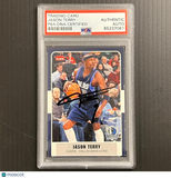 2007-08 Fleer #200 Jason Terry Signed Card AUTO PSA Slabbed Mavericks