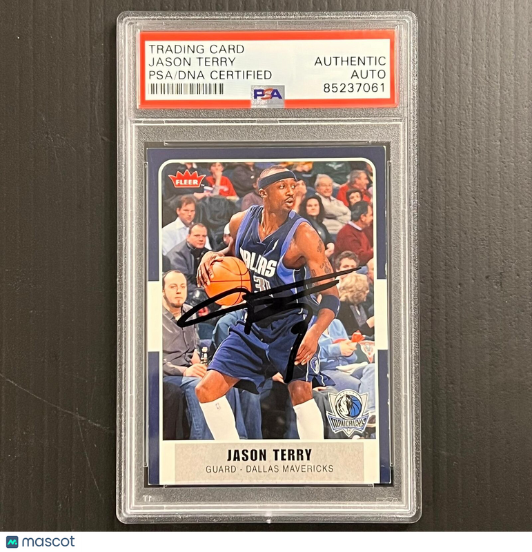 2007-08 Fleer #200 Jason Terry Signed Card AUTO PSA Slabbed Mavericks