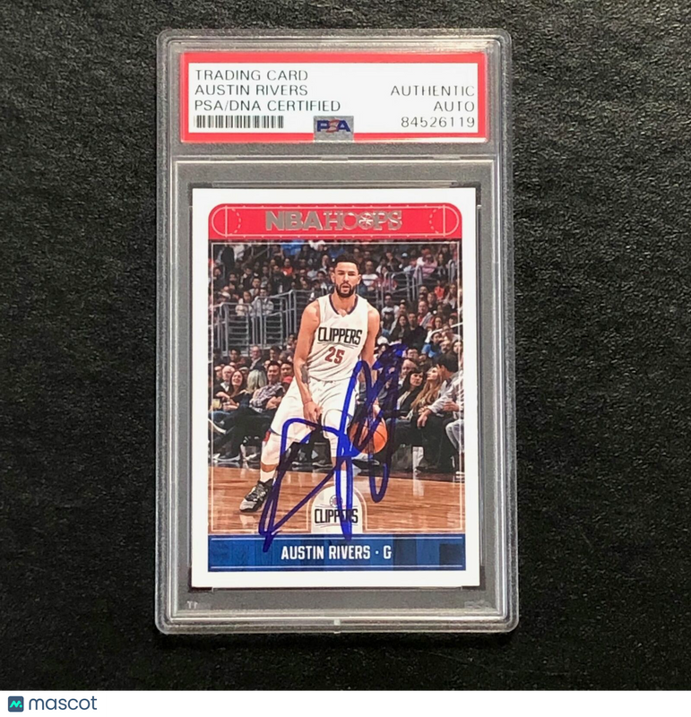 2017-18 NBA Hoops #43 Austin Rivers Signed Card Auto PSA Slabbed Clippers