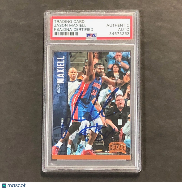 2012-13 Panini Threads #40 Jason Maxiell Signed Card AUTO PSA Slabbed Pistons