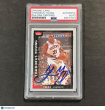 2008-09 NBA Fleer #48 Thaddeus Young Signed Card AUTO PSA Slabbed 76ers