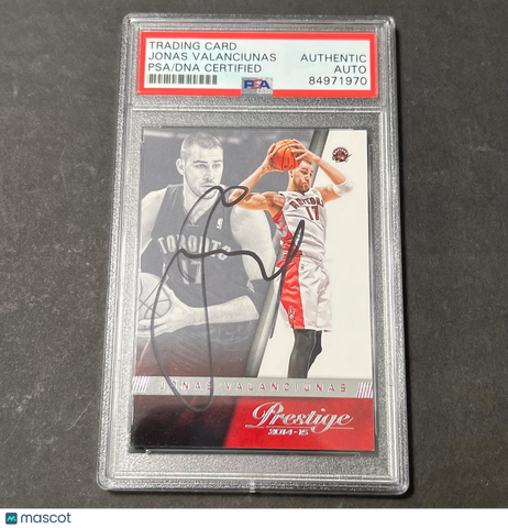 2014-15 Panini Prestige #152 Jonas Valanciunas Signed Card AUTO PSA Slabbed Rapt