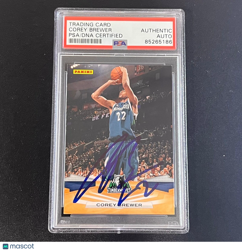 2009-10 Panini Basketball #212 Corey Brewer Signed Card AUTO PSA Slabbed Timberw