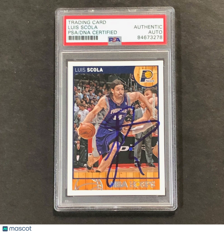 2013-14 Panini NBA Hoops #66 Luis Scola Signed Card AUTO PSA/DNA Slabbed Pacers