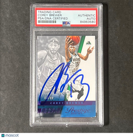 2014-15 Panini Prestige #8 Corey Brewer Signed Card AUTO PSA Slabbed Timberwolve