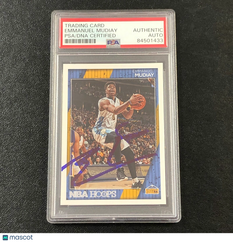 2016-17 NBA Hoops #90 Emmanuel Mudiay Signed Card AUTO PSA Slabbed Nuggets