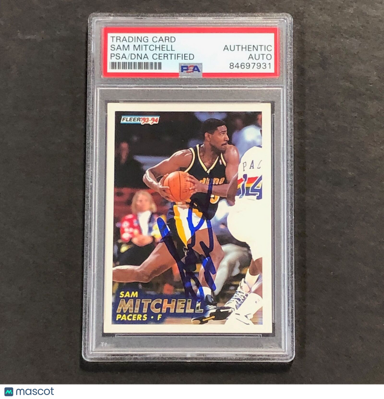 1993-94 Fleer #86 Sam Mitchell Signed Card AUTO PSA/DNA Slabbed Pacers
