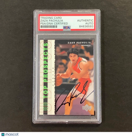 2003 Upper Deck Top Prospects #8 Zaza Pachulia Signed Card AUTO PSA Slabbed