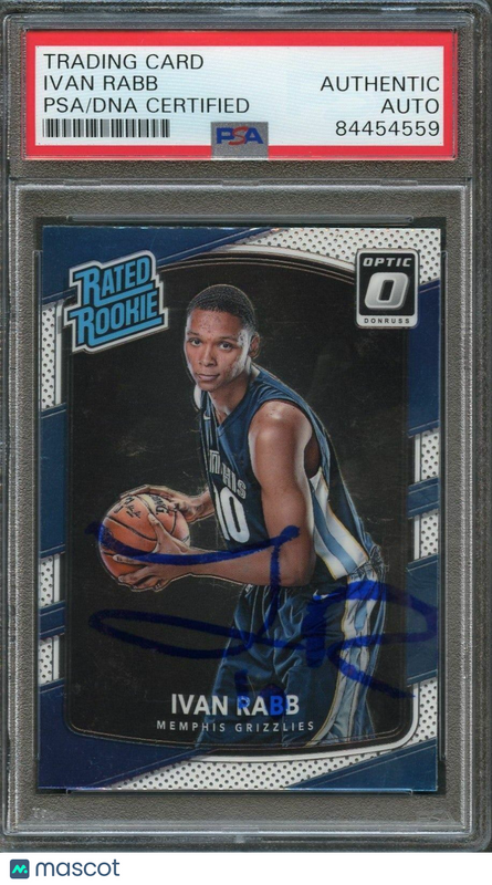 2017-18 Donruss Optic #156 Ivan Rabb Signed Card AUTO PSA Slabbed RC Grizzlies