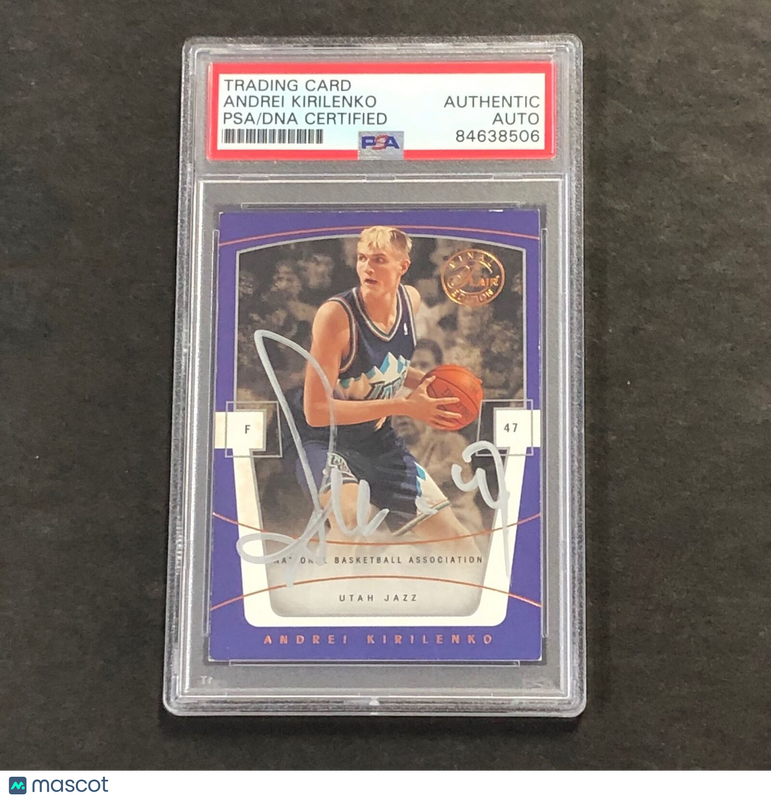 2003-04 Fleer #46 Andrei Kirilenko Signed Card AUTO PSA Slabbed Jazz