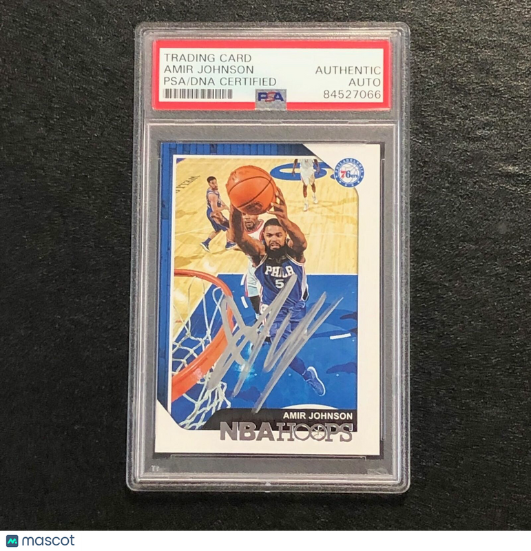 2018-19 NBA Hoops #236 Amir Johnson Signed Card AUTO PSA Slabbed 76ers