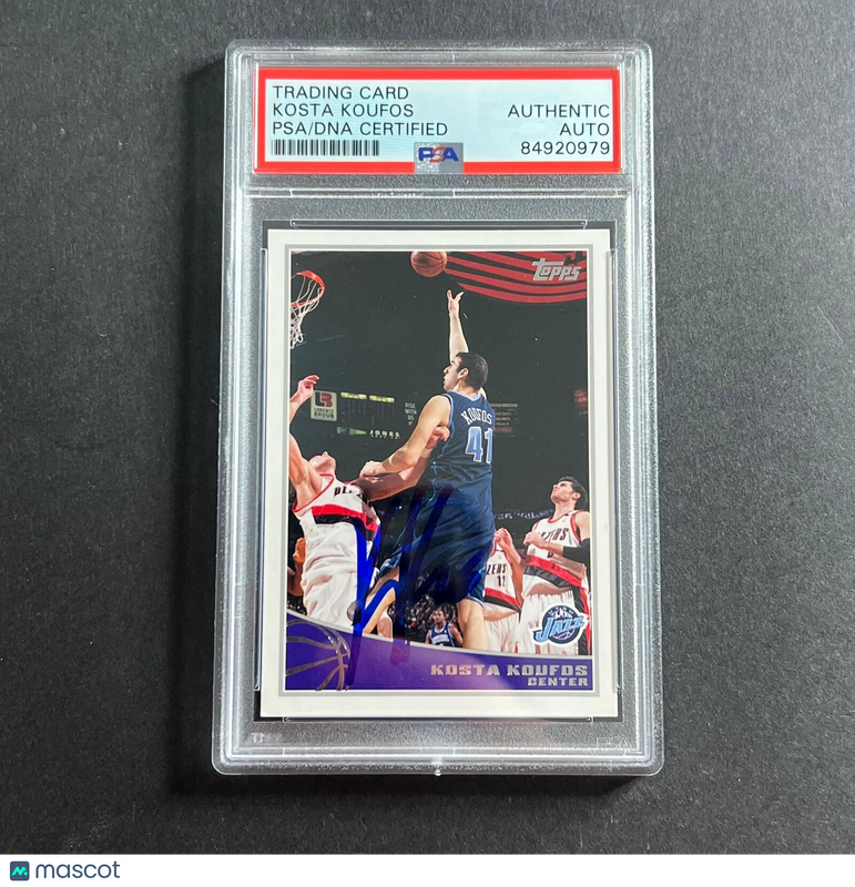 2009-10 Topps Basketball #302 Kosta Koufos signed Card Auto PSA Slabbed Jazz