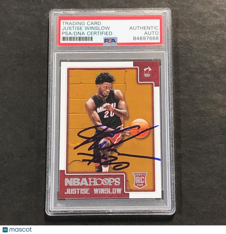 2015-16 NBA Hoops #300 Justice Winslow Signed Card PSA/DNA Slabbed RC Heat