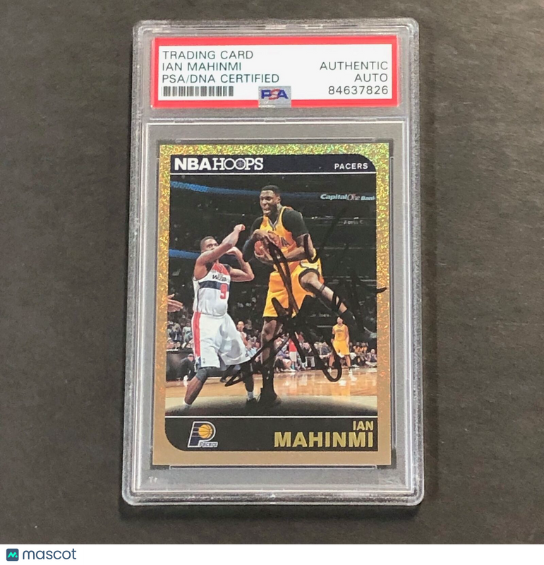 2014-15 NBA Hoops #194 Ian Mahinmi Signed Card AUTO PSA Slabbed Pacers