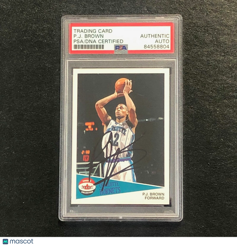 2001-02 Fleer Shoebox Collection #108 PJ BROWN Signed AUTO PSA Slabbed Hornets