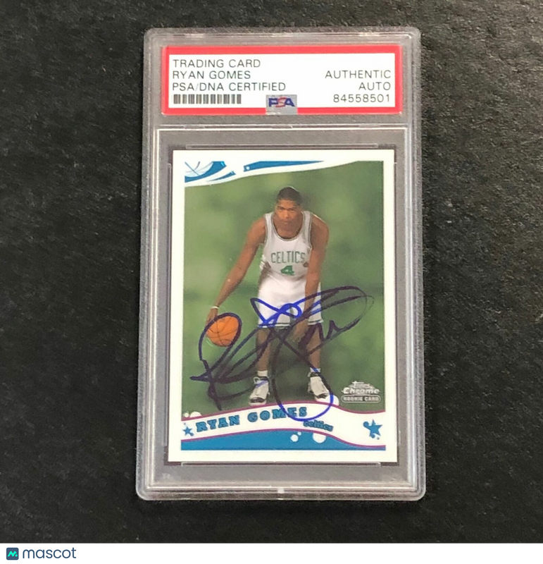 2005-06 Topps Chrome Basketball #185 Ryan Gomes Signed Card Auto PSA Slabbed Celtics