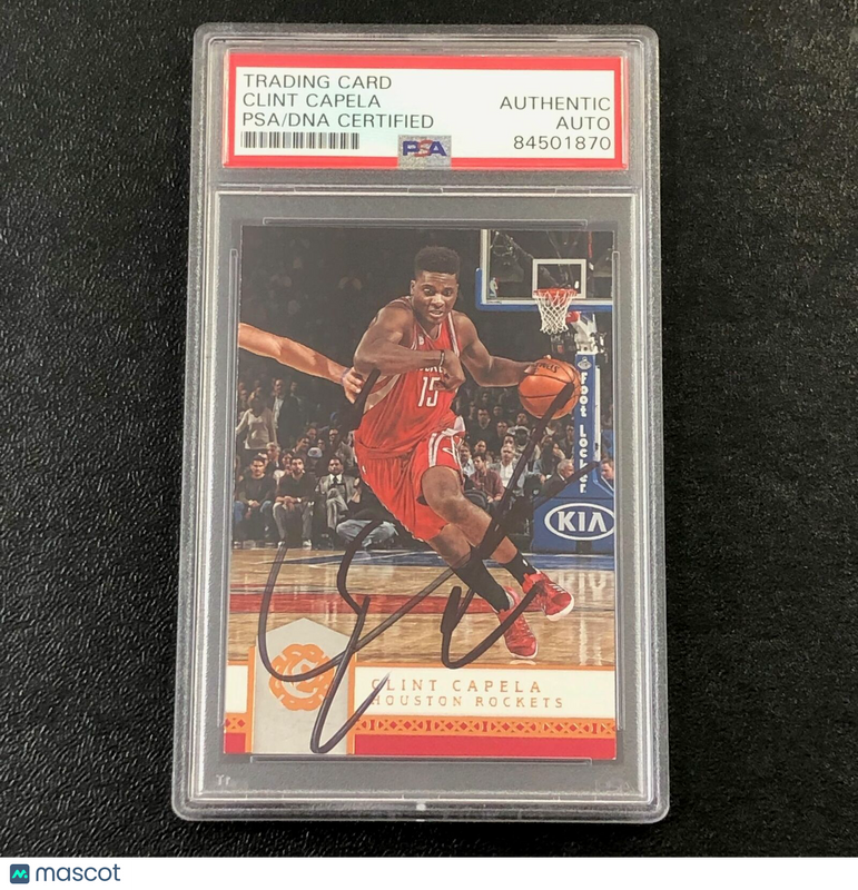 2016-17 Panini Excalibur #66 Clint Capela Signed Card AUTO PSA/DNA Slabbed Rocke