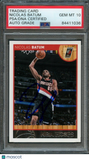 2013-14 NBA Hoops #126 Nicolas Batum Signed Card AUTO 10 PSA Slabbed Blazers