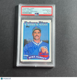 1989-1990 Topps #742 Mike Harkey Card PSA Slabbed Auto Cubs