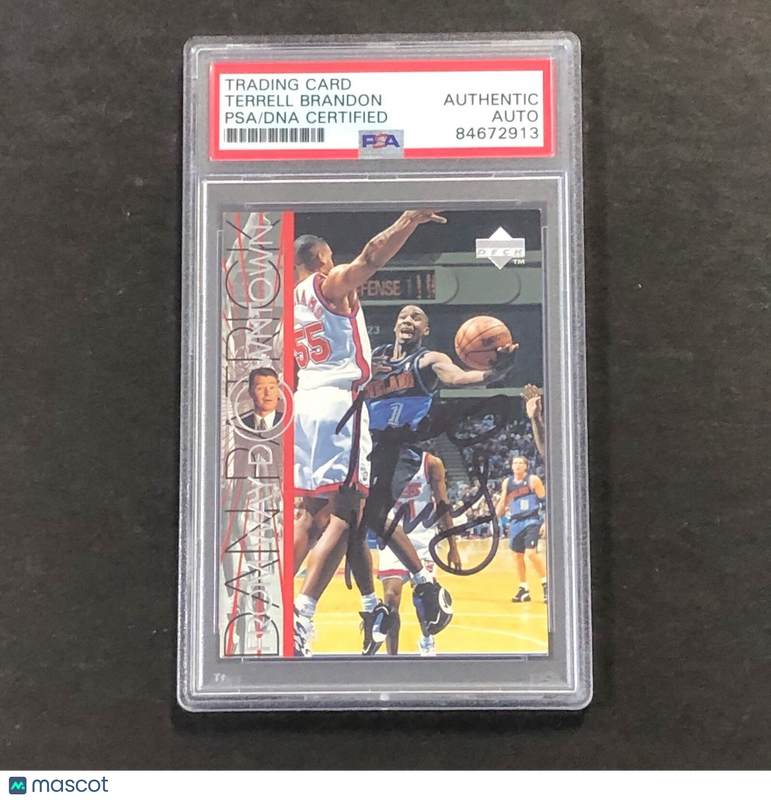 1997 Dan Patrick Upper Deck #335 Terrell Brandon Signed Card AUTO PSA/DNA Slabbe
