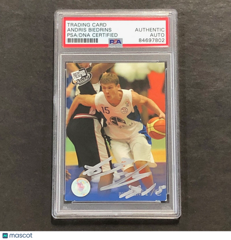 2004 Press Pass #3 Andris Biedrins Signed Card AUTO PSA Slabbed Warriors