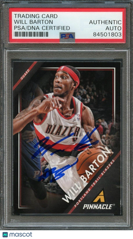 2013-14 Panini Pinnacle #165 Will Barton Signed Card AUTO PSA Slabbed Blazers