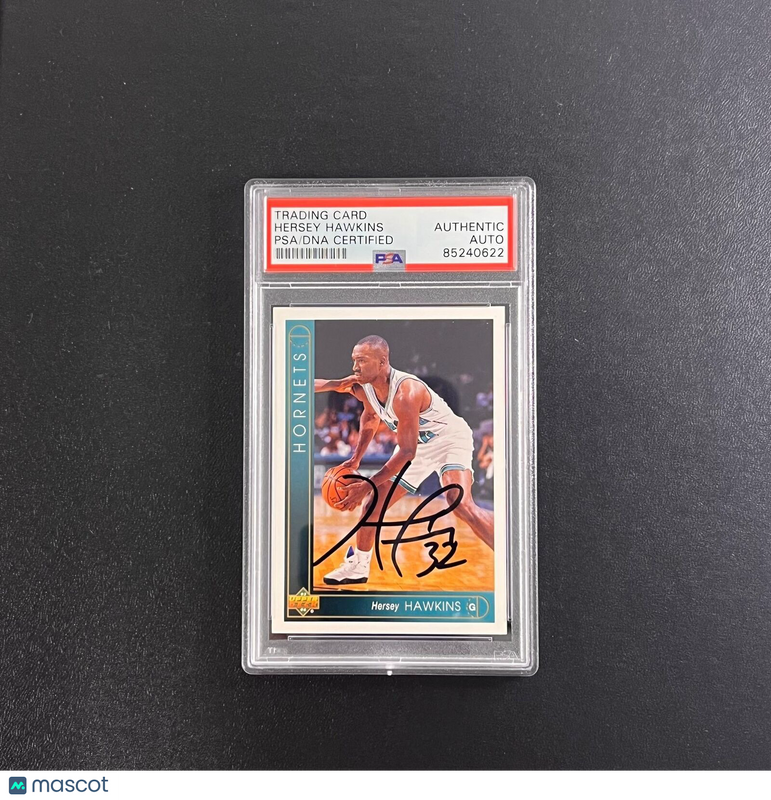 1989-90 UpperDeck #389 Hersey Hawkins Signed Card PSA Slabbed Hornets