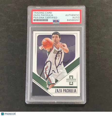 2013-14 Innovation Basketball #39 Zaza Pachulia Signed Card AUTO PSA Slabbed Buc