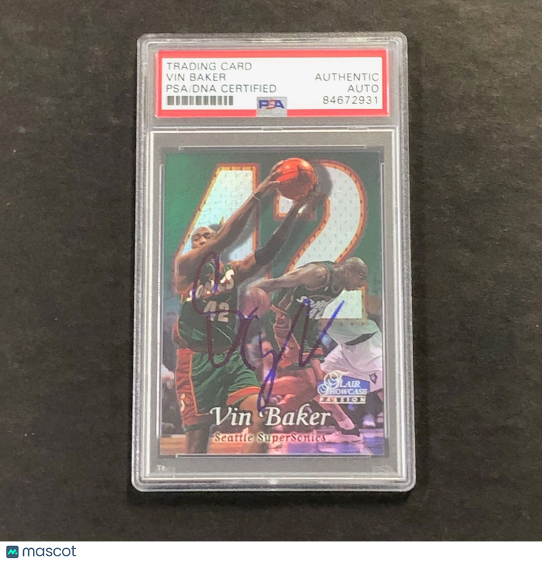 1998-99 Flair Showcase #2 Vin Baker Signed Card AUTO PSA/DNA Slabbed Sonics