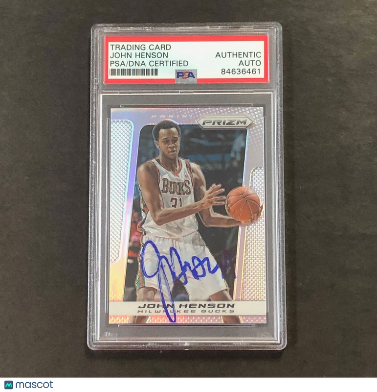 2013-14 Panini Silver Prizm #66 John Henson Signed Card Auto PSA Slabbed Bucks