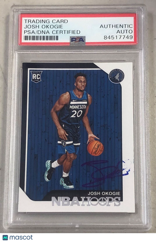2018-19 NBA Hoops #276 Josh Okogie Signed Rookie Card AUTO PSA Slabbed RC Timber