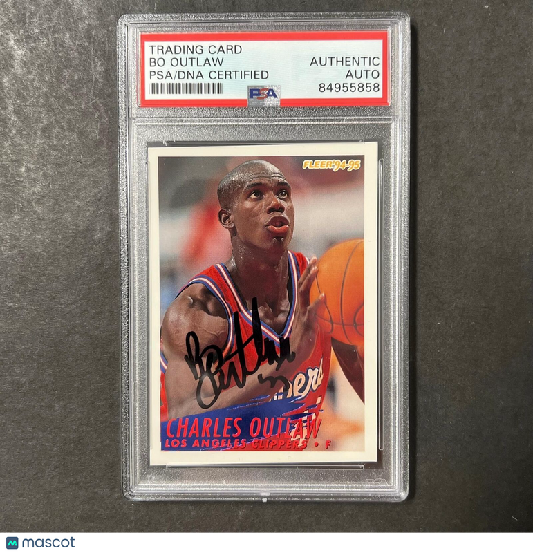 1995 Fleer #301 Charles Bo Outlaw Signed Card PSA Slabbed Clippers