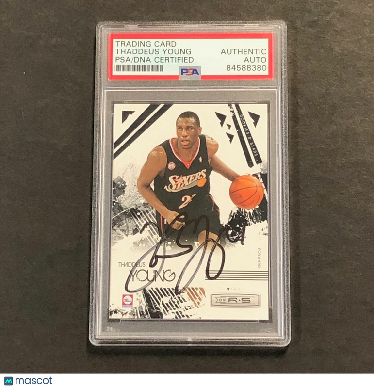 2009-10 Panini Rookies & Stars #75 Thaddeus Young Signed Card AUTO PSA Slabbed 7