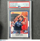 2007-08 Fleer #177 Mehmet Okur Signed Card Auto PSA Slabbed Jazz