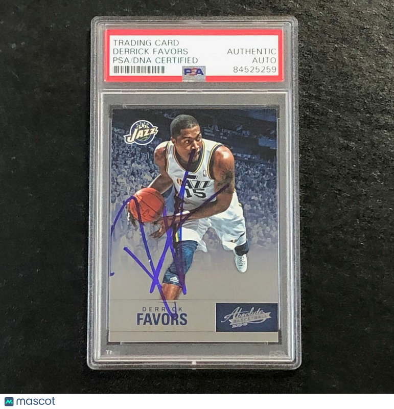 2012-13 Absolute Basketball #18 Derrick Favors Signed Card AUTO PSA Slabbed Jazz
