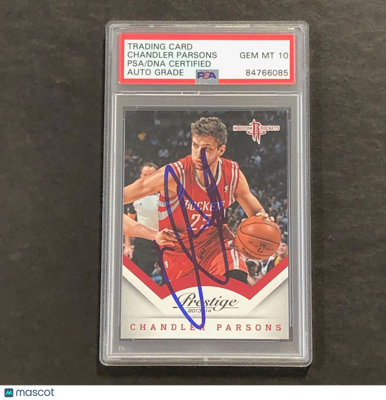 2013-14 Panini Prestige #113 Chandler Parsons Signed Card AUTO 10 PSA/DNA Slabbe