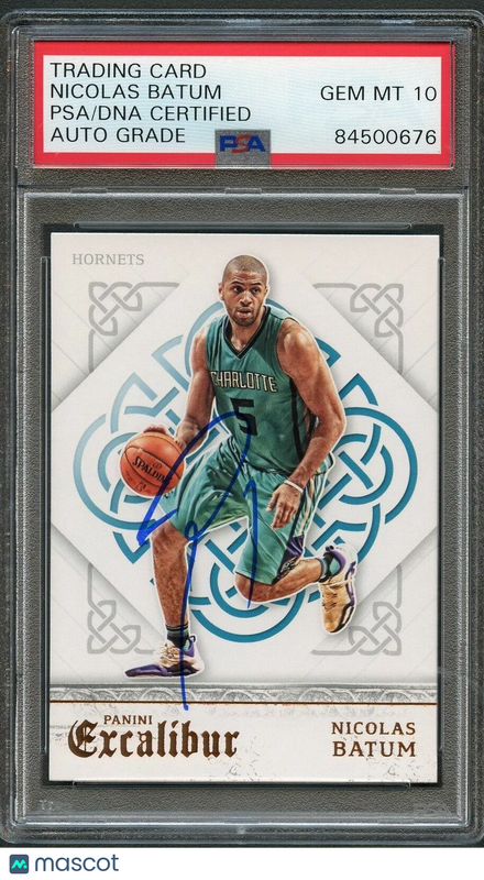 2015-16 Panini Excalibur #117 Nicolas Batum Signed Card AUTO 10 PSA Slabbed Horn