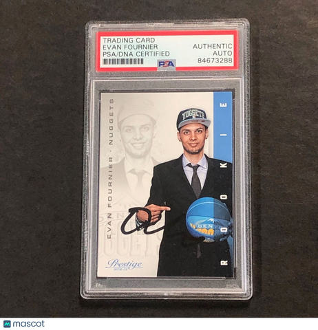 2012-13 Panini Prestige #220 Evan Fournier Signed Card AUTO PSA Slabbed RC Nugge