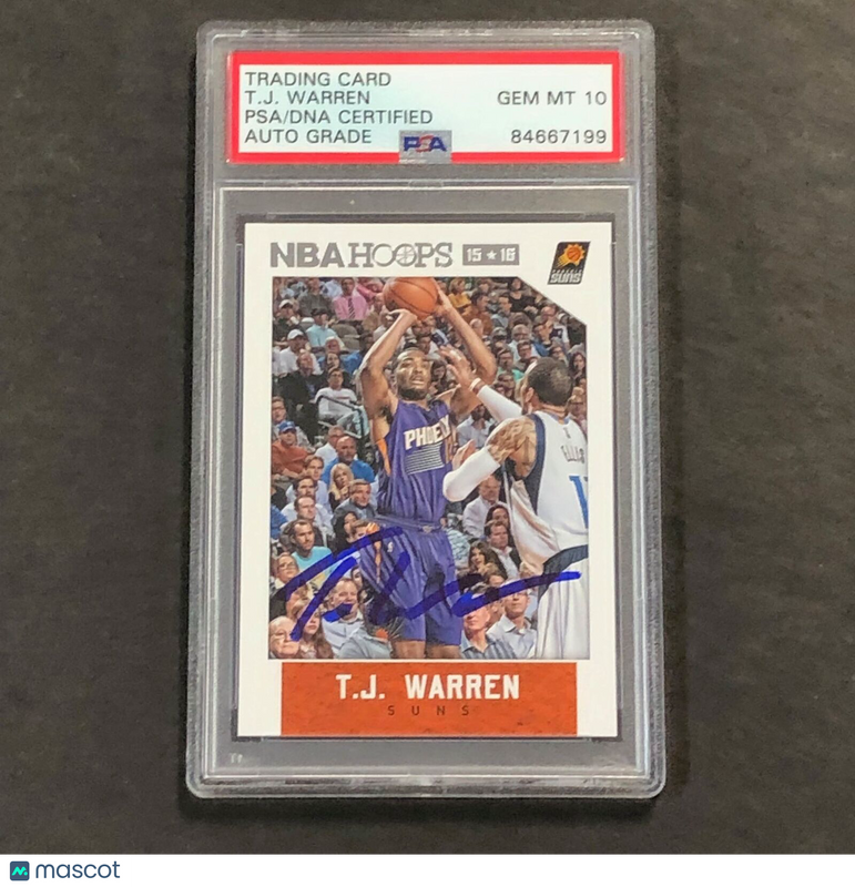 2015-16 NBA HOOPS #80 TJ WARREN Signed Card AUTO PSA Slabbed Suns