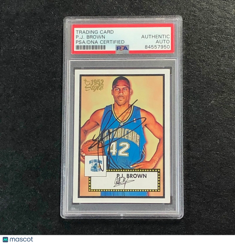 2005-06 Topps 1952 Style #123 PJ BROWN Signed AUTO PSA Slabbed Hornets