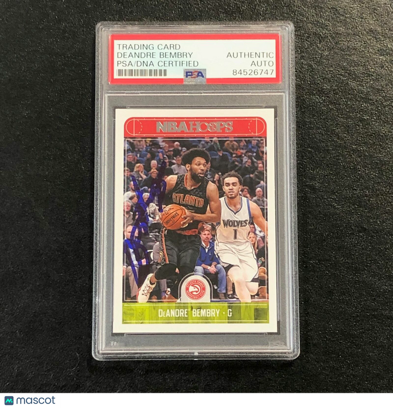 2017-18 NBA Hoops #64 Deandre Bembry Signed Card Auto PSA Slabbed Hawks