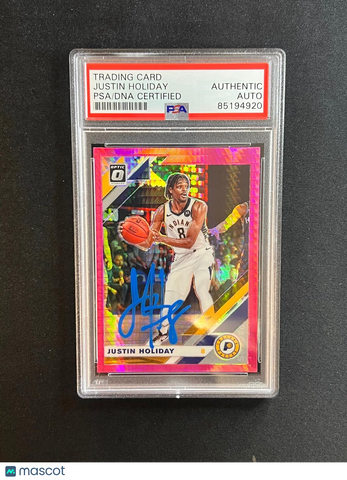 2019-20 Panini Donruss Optic #128 Justin Holiday Signed Card AUTO PSA Slabbed Bu