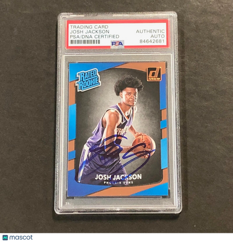 2017-18 Donruss Rated Rookie #197 Josh Jackson Signed Rookie Card AUTO PSA Slabb