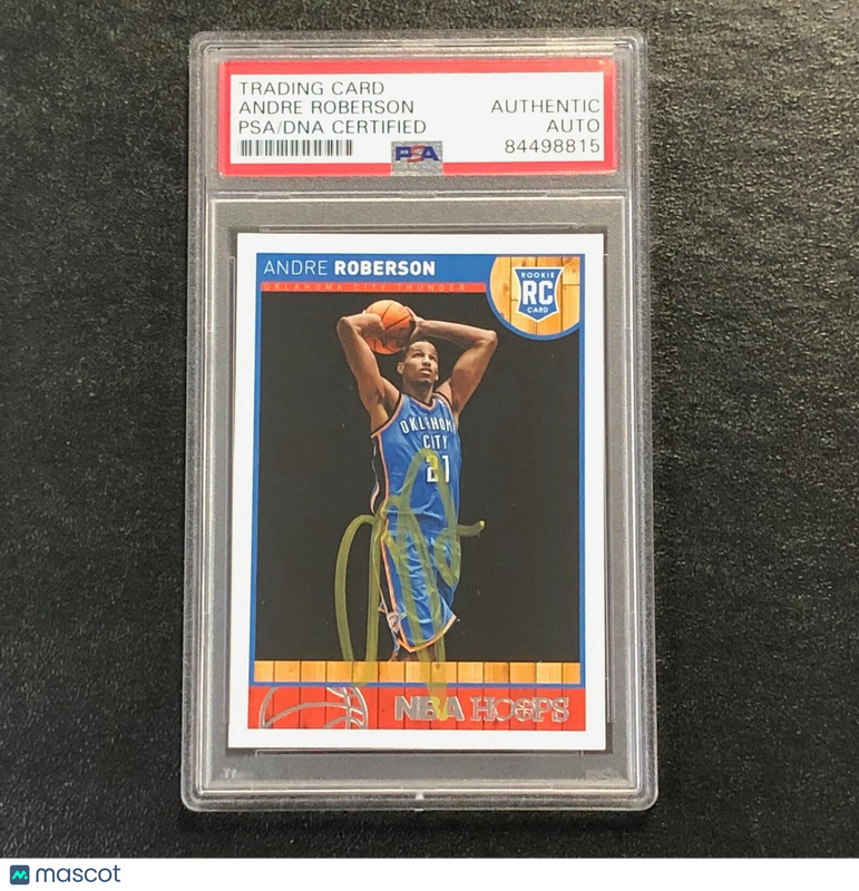 2013-14 NBA Hoops #28 Andre Roberson Signed Card AUTO PSA Slabbed RC Thunder