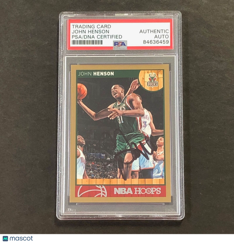 2013-14 NBA HOOPS #107 John Henson Signed Card AUTO PSA Slabbed Bucks