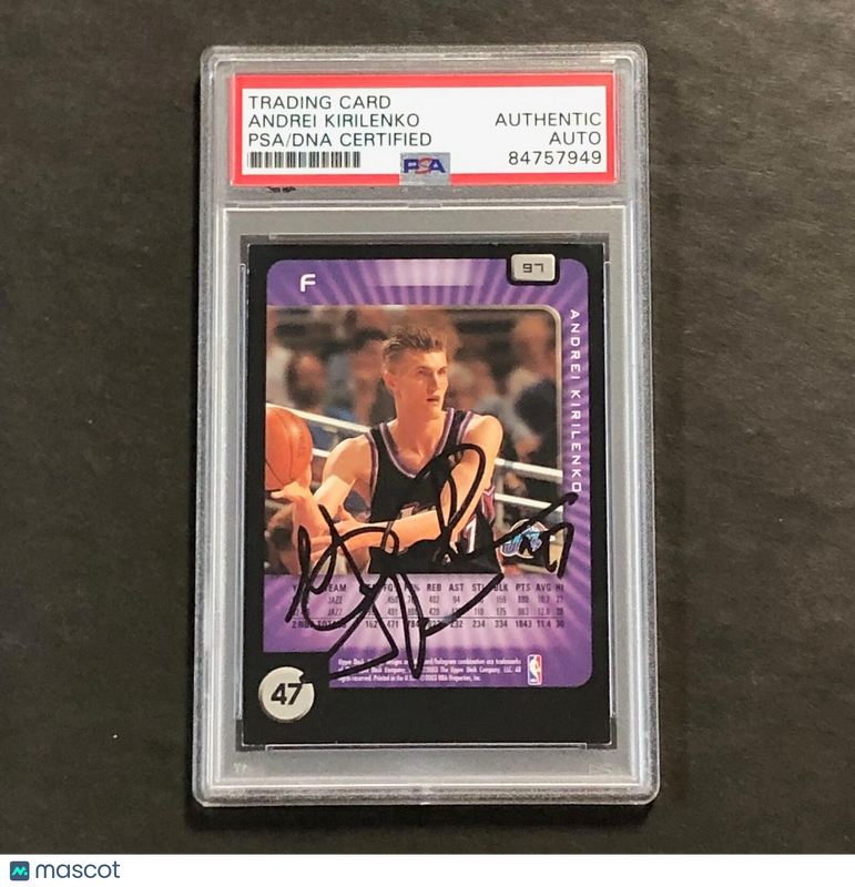 2003-04 Upper Deck Victory #97 Andrei Kirilenko Signed Card AUTO PSA Slabbed