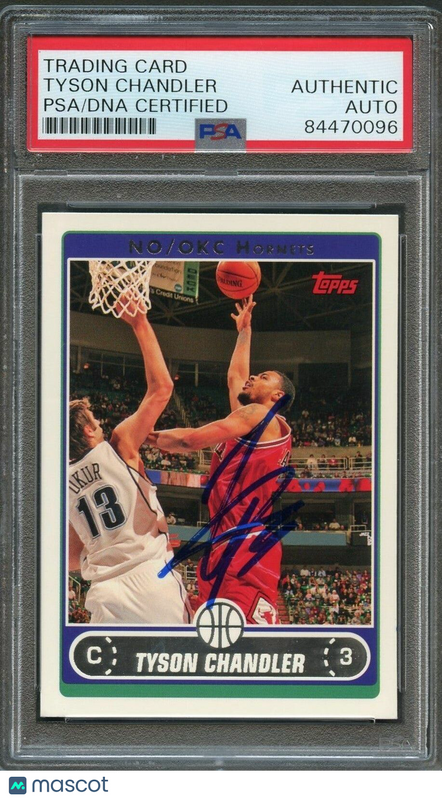 2006-07 Topps #170 Tyson Chandler Signed Card AUTO PSA Slabbed Hornets